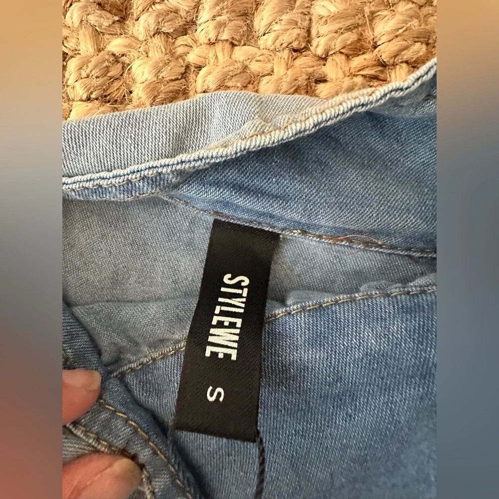 STYLEWE Light Blue Bow Design Denim Pullover Top NWT size S - Picture 6 of 8